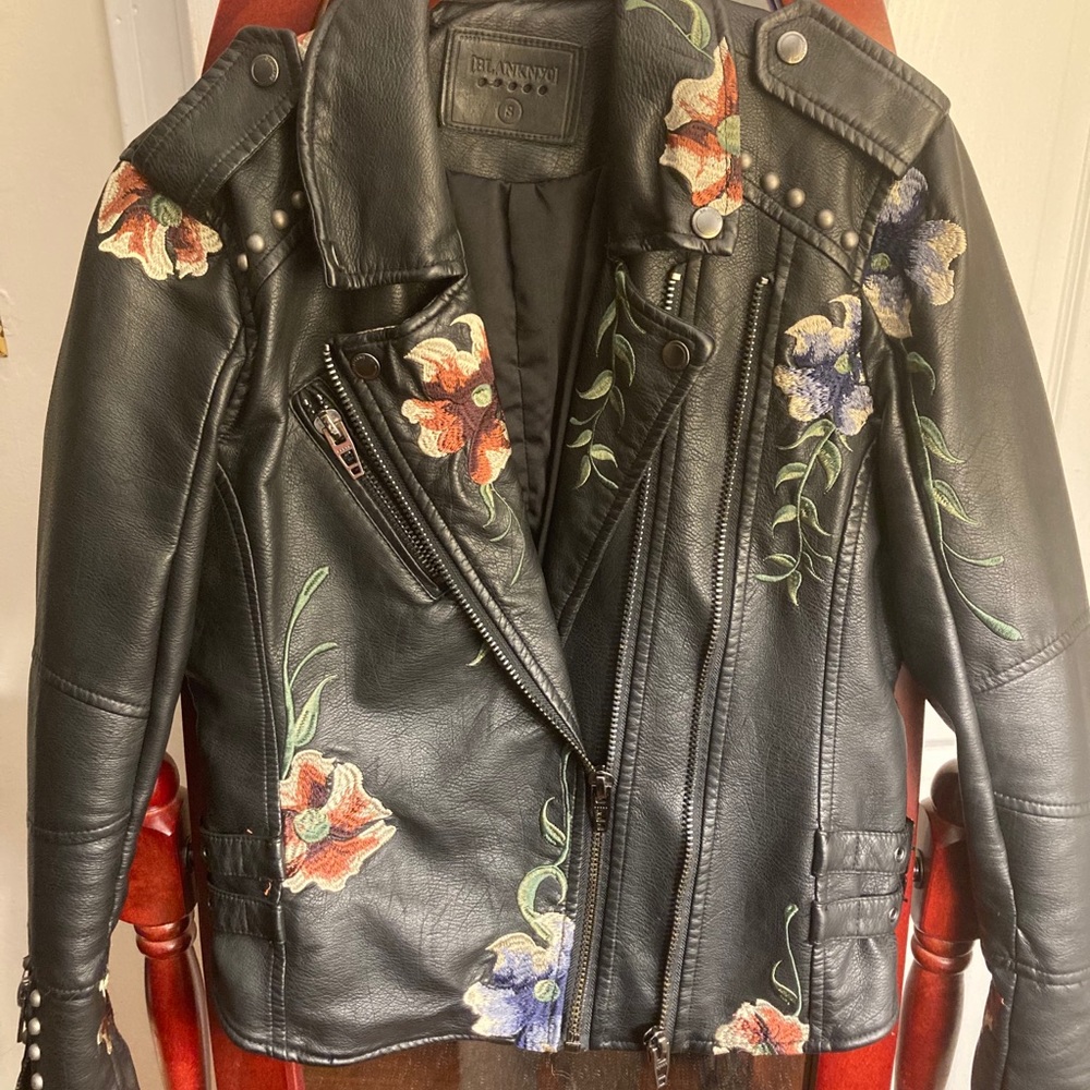 BlankNYC Black paint and stud vegan moto